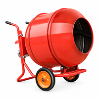 Bétonnière robuste de 120 L avec châssis mobile sur roues pour ciment, mortier et béton