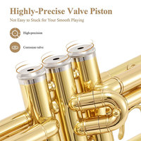 Wholesale Professional BB Trumpet with Gold Lacquer Finish Case High Quality Brass Instrument Rust Resistant Polished Finish