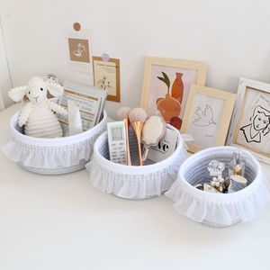 Panier de rangement pliable en corde de coton tressée écologique, fait main, pour collations de bureau, vente en gros, organisateur durable et pliable - Product Image 3