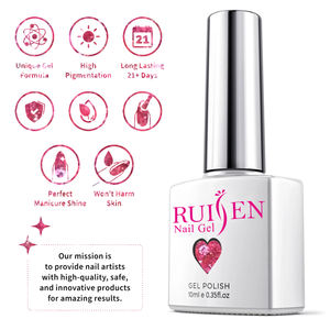 Nueva Llegada Ruisen Nail Gel Nail Art Glitter Esmalte Lentejuelas Copos de nieve Gel Macaron Color Uv Led Semi Permanente Barniz <span class=keywords><strong>Manicura</strong></span> - Product Image 2