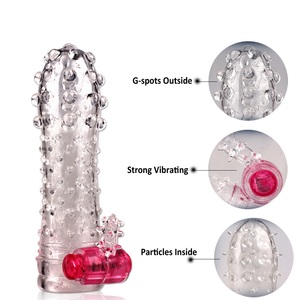 Crystal Reusable Delayed Ejaculation Vibrating Clitoris Cock Penis Extender Sleeves Vibrator <strong>for</strong> <strong>Men</strong> - Product Image 2