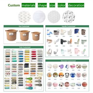 Cesta de Almacenamiento de Pañales de Encaje de Moda, Cuerda de Algodón Ecológica con Divisores y Asa para Organización de Cuarto de Bebé, Venta al por Mayor, OEM Personalizado - Product Image 4