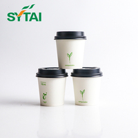 Gobelets en papier jetables à paroi simple, logo personnalisé, qualité alimentaire, imperméables, écologiques, pour café, thé, jus, boissons