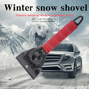 Plastic Car Ice Scraper Black And Red Snow Shovel Car Windshield Ice Breaker