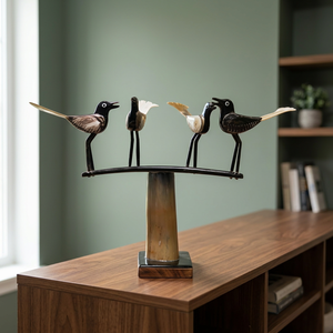 Sculpture d'oiseau en bois sculpté à la main SSD Market - Décoration d'intérieur éco-responsable pour salon, style zen asiatique d'Orissa, pour l'inauguration de la maison - Product Image 2