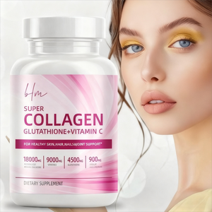 Tabletas de péptidos de colágeno para iluminar la piel de adultos, antioxidantes de vitamina C, L-glutatión, colágeno marino para iluminar la hidratación - Product Image 3