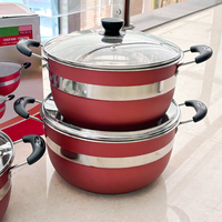 Ensemble de 6 casseroles et faitouts en acier inoxydable épaissi pour cuisson à induction, batterie de cuisine