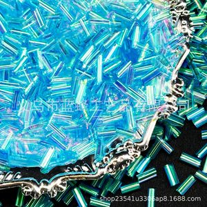 Vendita calda di perle di vetro fatto a mano fai da te accessori per gioielli colorato tubo e cristallo di perle di riso in vetro - Product Image 4