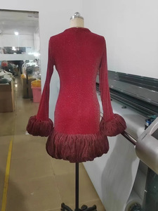 Novità Estate 2026: Elegante Abito <span class=keywords><strong>Bordeaux</strong></span> a <span class=keywords><strong>Maniche</strong></span> <span class=keywords><strong>Lunghe</strong></span> per Donna - Product Image 4
