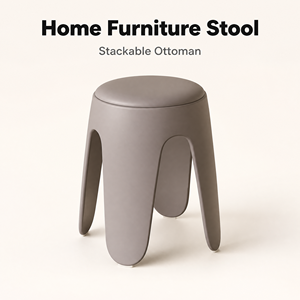 Tabourets modernes hauts avec assise ottoman rembourrée, bancs carrés en plastique épaissi pour adultes et enfants, idéaux pour salon, salle à manger, parc - Product Image 6