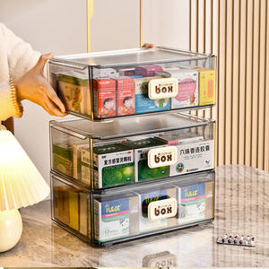 Boîte de rangement transparente pour médicaments, type tiroir, empilable, pour l'organisation des pilules domestiques, petite et grande taille - Product Image 3