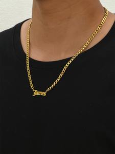 สร้อยคอจี้สแตนเลสสตีลแบบโซ่ 1 เส้น สไตล์ทันสมัย สำหรับผู้ชาย พร้อมสลักชื่อ มอบให้สามี เพื่อน พี่ชาย - Product Image 3