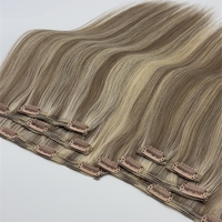 Clip invisible en PU dans les extensions de cheveux Clip sans couture Ins Extensions de cheveux humains Clip Ins sur