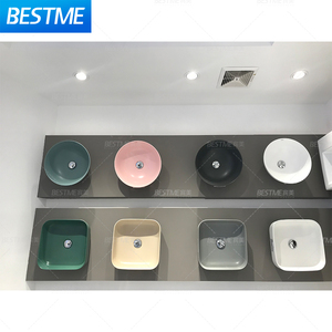 <span class=keywords><strong>Lavabo</strong></span> Moderno in Ceramica Rosa per <span class=keywords><strong>Bagno</strong></span>, <span class=keywords><strong>Design</strong></span> Certificato per Installazione su Piano d'Appoggio, Ideale per Hotel - Product Image 3