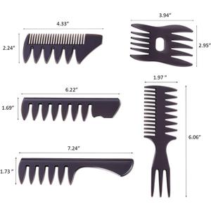 Vendita all'ingrosso LOGO personalizzato pettine testurizzante pettine doppio lato denti di pesce forchetta da uomo barbiere capelli Styling pettini denti larghi - Product Image 4