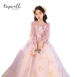 Robe à fleurs en tulle pour enfants - Product Image 2