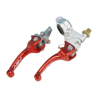 Ensemble de leviers ASV rouge, base argentée, levier pliable/court, 1ère génération, écrou de réglage en cuivre/levier de frein pliable, levier court rouge