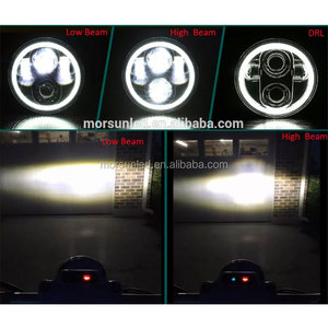 Faro LED de 5.75 Pulgadas para Accesorios <span class=keywords><strong>Harley</strong></span> Davidson Sportster <span class=keywords><strong>1200</strong></span> 883 Dyna Softail, Faro Redondo para Motocicleta con Anillo Halo - Product Image 5