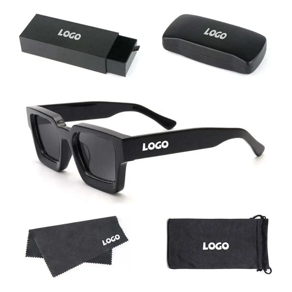 Logo personalizzato in fabbrica occhiali da sole polarizzati in acetato di lusso di alta qualità per uomo donna