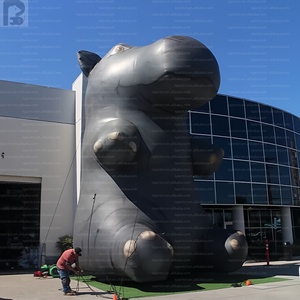 Hippopotame gonflable géant de 3m, 4m, 5m avec logo personnalisé, modèle réaliste d'animal sauvage pour publicité, idéal pour les zoos/événements éducatifs - Product Image 3