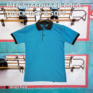 T-shirt décontracté à manches courtes pour homme, en jacquard, séchage rapide, anti-boulochage, en élasthanne/coton, avec logo personnalisé brodé ou imprimé (OEM) - Product Image 2