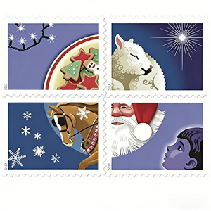 2023 Globes à neige <span class=keywords><strong>de</strong></span> <span class=keywords><strong>Noël</strong></span> Us Forever, autocollants <span class=keywords><strong>de</strong></span> feuilles <span class=keywords><strong>de</strong></span> timbres-poste vintage américains pour l'envoi postal, stock local - Product Image 2