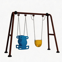 Ensemble de balançoires de sécurité en alliage métallique Wanyang pour enfants, 2 places, pour aire de jeux extérieure pour tout-petits