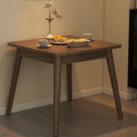 Table et chaises de salle à manger carrées en bois massif, design moderne, portables et durables, pour appartement et usage domestique