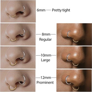 316L Phẫu Thuật Thép Không Gỉ <span class=keywords><strong>Helix</strong></span> Clicker Bản Lề Phân Khúc Mũi Vòng Sụn Hoop Bông Tai 6/8/10/12Mm Cho Trẻ Em - Product Image 4
