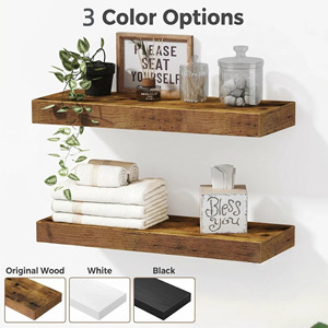 Estante de Pared de Madera para Almacenamiento en Esquinas, para Productos de Cuidado Personal en el Baño, Duradero, Tamaño Personalizado, Profundidad de 8-11.9 Pulgadas - Product Image 2