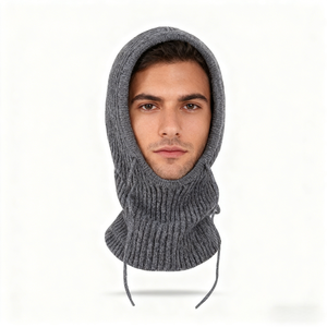 <span class=keywords><strong>Cagoule</strong></span> unisexe pour <span class=keywords><strong>femme</strong></span>, bonnet d'hiver tendance avec élastique réglable, couleur unie, en tricot, tissu courant - Product Image 6