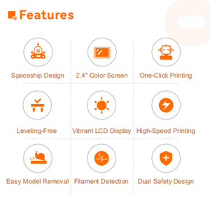 Impresora 3D FDM con pantalla táctil de 2.4 pulgadas, filtración de aire, impresión inteligente con un solo clic para prototipos en estudio doméstico, impresora 3D para niños - Product Image 5