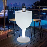 Présentoir moderne en verre à vin lumineux à LED pour table haute, discothèque, bar ou table basse, mobilier créatif pour événements en plein air