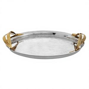 Plat de service professionnel en acier inoxydable pour buffet, design artisanal en métal pour la restauration, les salles de banquet | - Product Image 1