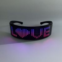 Lunettes LED Lumineuses Contrôlées par Application, Rechargeables par USB, Personnalisables avec Affichage d'Animation Textile DIY, en Plastique Non Toxique, Idéales pour Fêtes, Bars et Raves