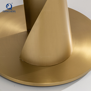 Ensemble de tables et chaises de restaurant de mariage, style européen, luxueux, en acier inoxydable, motif marbre blanc, table à manger, pour l'hôtel - Product Image 4