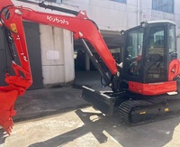 Mini-excavatrice sur chenilles d'occasion KX057, d'origine japonaise, excavatrice hydraulique KX057, petite excavatrice 057