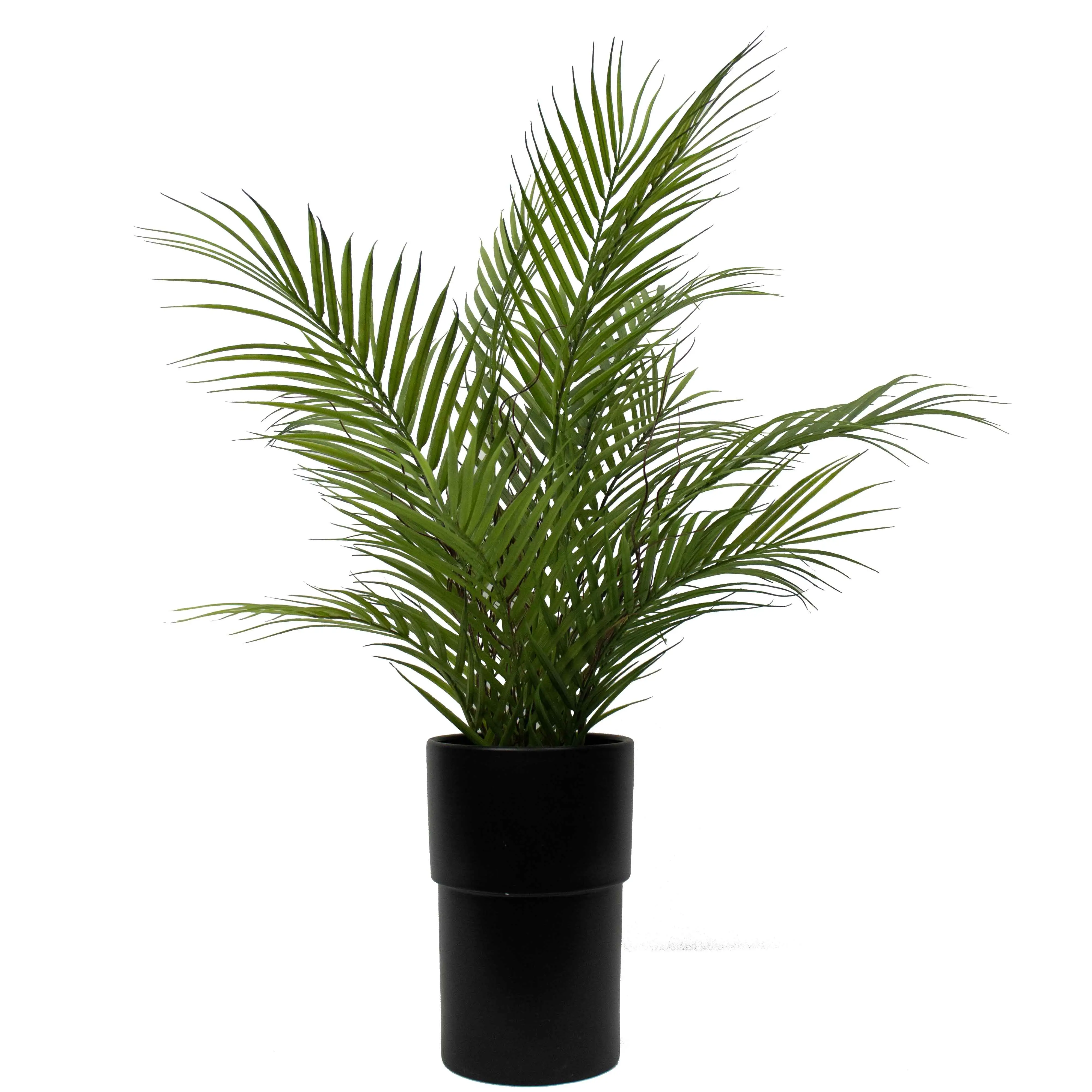 Vaso de cerâmica artificial simulado realista Trachycarpus, palmeira da sorte, com toque real, 76 cm, plantas de plástico inodoras, decoração de jardim