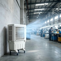 Refroidisseur d'eau axial portable KDT-90 avec écran LCD, 3 vitesses, roulettes verrouillables, 30-50 ㎡   Ventilateur de refroidissement commercial