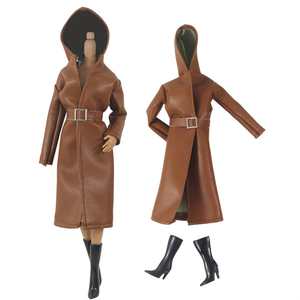 1/6 30cm poupée Super modèle costume ensemble manteau en <span class=keywords><strong>cuir</strong></span> et bottes - Product Image 4
