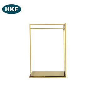 金属製の洋服店の棚店の衣服の陳列棚ステンレス鋼の金色の洋服スタンド - Product Image 3