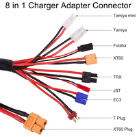 Adaptateur de chargeur RC multifonction 8-en-1, cordon XT60 4,0 mm, Tamiya Futaba TRX Deans EC3 JST, pour voiture RC