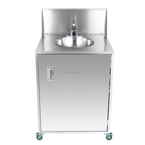 냉온 스테인리스 이동식 야외 휴대용 손 세척대 카트 (10L 온수기 전기 펌프 포함) - Product Image 2