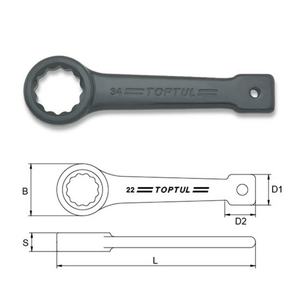 Top Quality TOPTUL AAAR5555 Chrome-Molybdenum Alloy Steel Slogging Ring <strong>Wrench</strong> - Product Image 1
