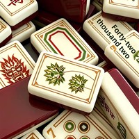 Ubin Mahjong Akrilik Amerika Burgundy Natural Journey 2-Deck 160 Buah untuk Hiburan Luar Ruangan