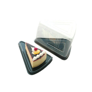 ACCEPT CUSTOM Disposable Cheese Cake Plastic Holder Half Baked Cheesecake Box Packaging