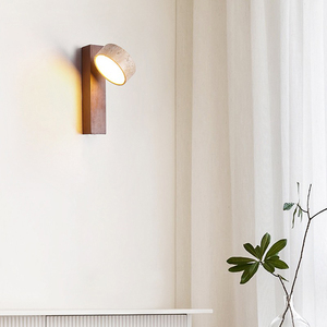 โคมไฟผนังเห็ด LED 6W สไตล์ญี่ปุ่น Sabi travertine โคมไฟ Nordic กึ่งวงกลมสำหรับทางเดินในร้านอาหาร - Product Image 2