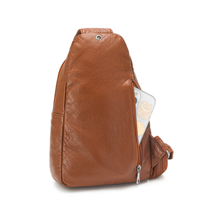 Sac de poitrine de luxe, sac <span class=keywords><strong>bandoulière</strong></span> décontracté tendance, mini sac à téléphone unisexe en cuir PU avec poche antivol et fermeture éclair - Product Image 5