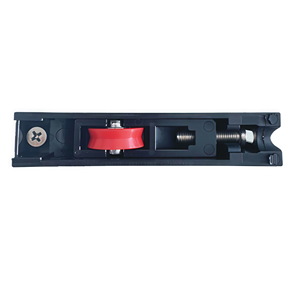 Rueda deslizante alargada negra con carcasa, rodamiento <span class=keywords><strong>de</strong></span> nylon rojo con ranura en U <span class=keywords><strong>para</strong></span> ventana <span class=keywords><strong>de</strong></span> UPVC y <span class=keywords><strong>aluminio</strong></span>, deslizamiento suave - Product Image 1