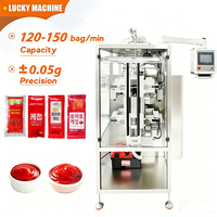 Machine d'emballage automatique multi-voies VFFS pour sachets liquides, scellage 4 côtés, haute vitesse, pour pâte de tomate, ketchup, piment, miel, moutarde